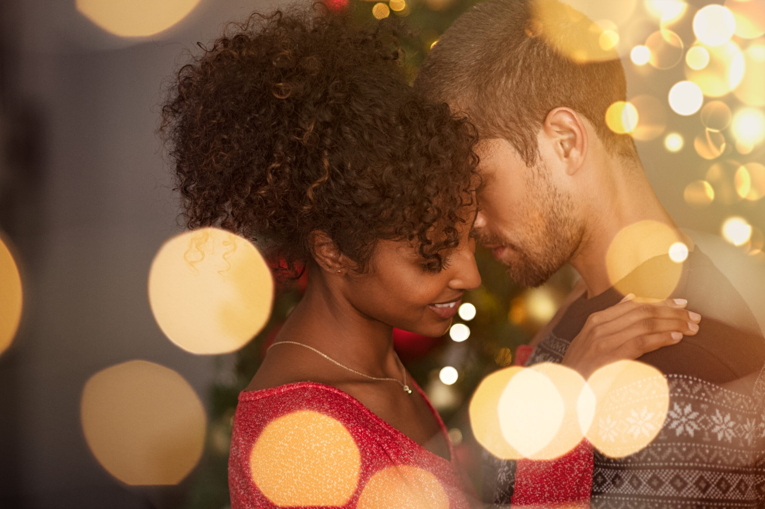 intimate couple in love