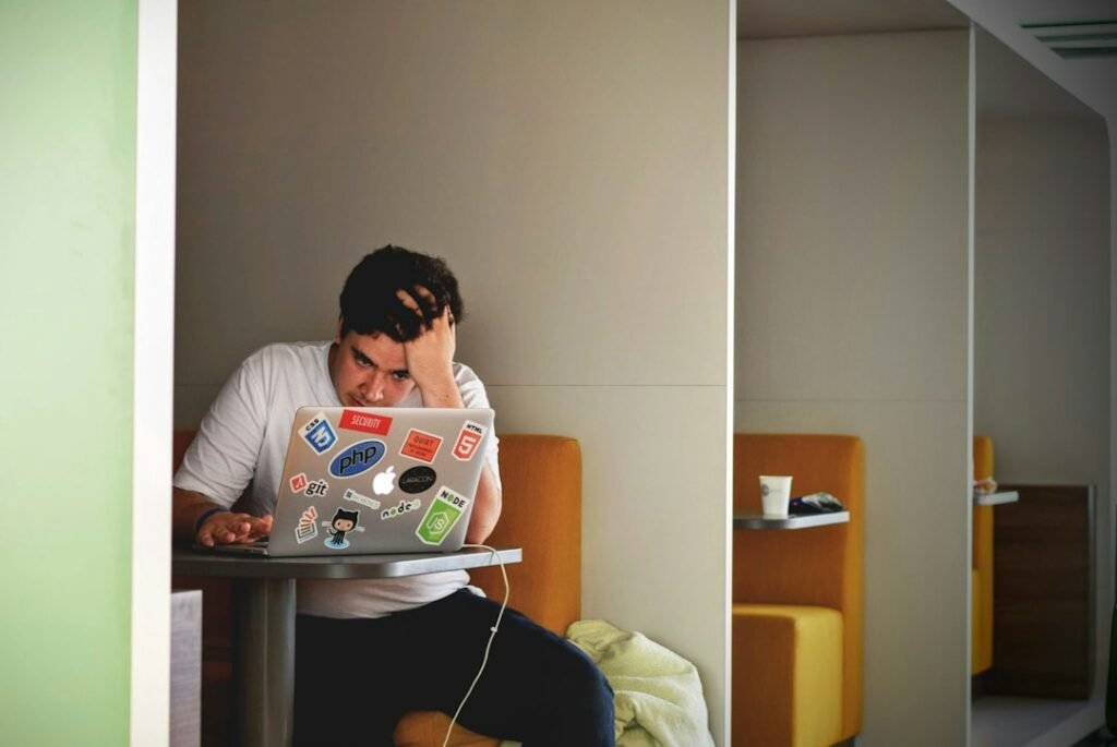 Man stressed business